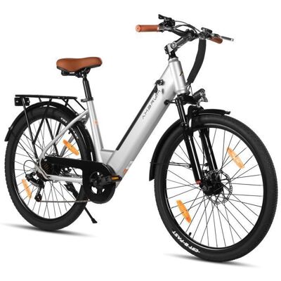 Vélo Électrique - HILAND 26 250WVélo Urbain équipé de Batterie 36V 104Ah avec 7 Vitesses Unisexe Gris Gris - Publicité Vélo Électrique - HILAND 26 250WVélo Urbain équipé de Batterie 36V 104Ah avec 7 Vitesses Unisexe Gris Gris - Publicité