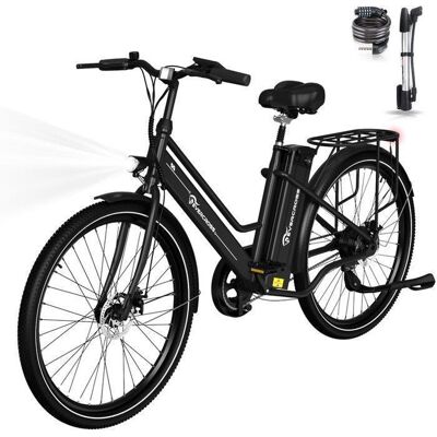 Vélo électrique adulte 26 EVERCROSS TECH EK8 – Batterie amovible 36V15.6Ah Moteur 250W Autonomie 100 km Freins à disque Noir Noir - Publicité Vélo électrique adulte 26 EVERCROSS TECH EK8 – Batterie amovible 36V15.6Ah Moteur 250W Autonomie 100 km Freins à disque Noir Noir - Publicité