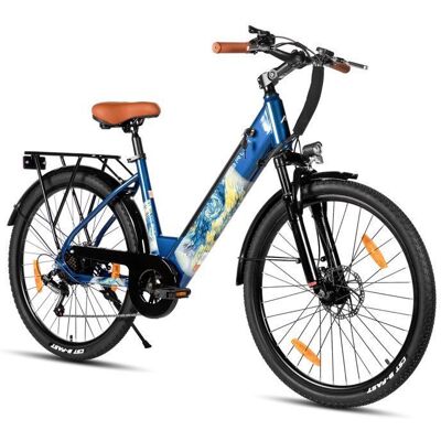Vélo Électrique - HILAND 26 250Wéquipé de Batterie 36V 104Ah Vélo Urbain avec 7 Vitesses Unisexe - Bleu Bleu - Publicité Vélo Électrique - HILAND 26 250Wéquipé de Batterie 36V 104Ah Vélo Urbain avec 7 Vitesses Unisexe - Bleu Bleu - Publicité