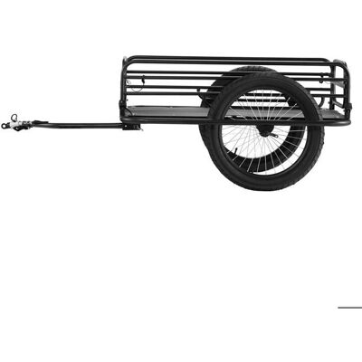 BLADEZ Remorque vélo pliable 125kg chariot transport compact roues 508mm dégagement rapide acier carbonesolidecompatible vélos 20-28 Noir - Publicité BLADEZ Remorque vélo pliable 125kg chariot transport compact roues 508mm dégagement rapide acier carbonesolidecompatible vélos 20-28 Noir - Publicité