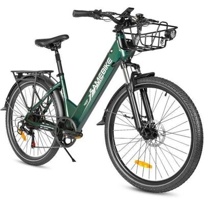 Samebike A01Pro - Vélo électrique 26 - Moteur 500W - Batterie 36V/15Ah - Autonomie 80kmShimano 7 VitessesFourche SuspendueVert Vert - Publicité Samebike A01Pro - Vélo électrique 26 - Moteur 500W - Batterie 36V/15Ah - Autonomie 80kmShimano 7 VitessesFourche SuspendueVert Vert - Publicité