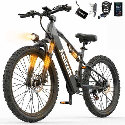 AAIRSK Vélo Électrique 26 pneus tout terrain adulte homme batterie 48V20Ah autonomie 50-70KM Shimano 21 vitesses moteur 250W Noir - Publicité AAIRSK Vélo Électrique 26 pneus tout terrain adulte homme batterie 48V20Ah autonomie 50-70KM Shimano 21 vitesses moteur 250W Noir - Publicité
