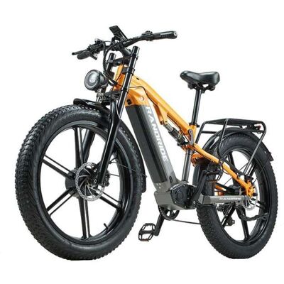 RANDRIDE Vélo Électrique Tout Terrain - 1000W*2 double moteur - Batterie 48V20Ah - Tout suspendu -Shimano 7 vitesses - VTT fat bike Orange - Publicité RANDRIDE Vélo Électrique Tout Terrain - 1000W*2 double moteur - Batterie 48V20Ah - Tout suspendu -Shimano 7 vitesses - VTT fat bike Orange - Publicité