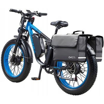 Vélo électrique ORZEL K17 batterie 48V 25Ah moteur 2000W autonomie jusquà 120 km vitesse maximale 50 km/h Bleu - Publicité Vélo électrique ORZEL K17 batterie 48V 25Ah moteur 2000W autonomie jusquà 120 km vitesse maximale 50 km/h Bleu - Publicité