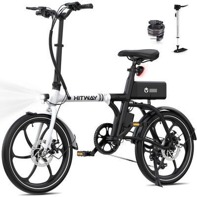 HITWAY Vélo Électrique Pliable 20” E-Bike Moteur 250W avec Batterie Amovible 36V 90Ah Autonomie 40-65KM Noir - Publicité HITWAY Vélo Électrique Pliable 20” E-Bike Moteur 250W avec Batterie Amovible 36V 90Ah Autonomie 40-65KM Noir - Publicité