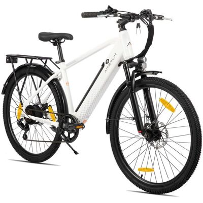 Vélo électrique HILAND - 26- Moteur 250 W batterie intégrée freins à disque - Unisexe 7 vitesses - Autonomie 64 km - Blanc Blanc - Publicité Vélo électrique HILAND - 26- Moteur 250 W batterie intégrée freins à disque - Unisexe 7 vitesses - Autonomie 64 km - Blanc Blanc - Publicité