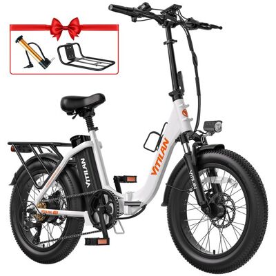 Vélo Électrique Femme VITILAN U3 Moteur 750W Batterie 48V15Ah Cadre Aluminium Pneu 20×3.0 Autonomie 110Km Écran LCD Ville Blanc - Publicité Vélo Électrique Femme VITILAN U3 Moteur 750W Batterie 48V15Ah Cadre Aluminium Pneu 20×3.0 Autonomie 110Km Écran LCD Ville Blanc - Publicité