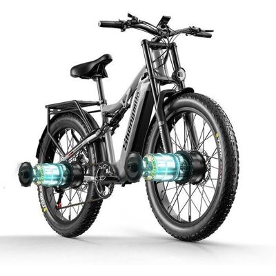 Shengmilo S600 - Vélo Électrique Adulte - 2000W Double Moteur - vélo fat bike 26 pouces - Batterie 17.5Ah 840wh - Max 55Km/h - Gris Gris - Publicité Shengmilo S600 - Vélo Électrique Adulte - 2000W Double Moteur - vélo fat bike 26 pouces - Batterie 17.5Ah 840wh - Max 55Km/h - Gris Gris - Publicité