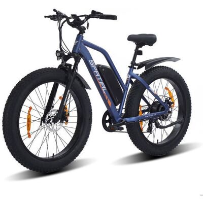 SPATIAL Vélo électrique 26*4 - Batterie amovible 48V13Ah- Shimano 7 Vitesses - VTT Ville E-Bike - Autonomie 110 km-Bleu - Publicité SPATIAL Vélo électrique 26*4 - Batterie amovible 48V13Ah- Shimano 7 Vitesses - VTT Ville E-Bike - Autonomie 110 km-Bleu - Publicité
