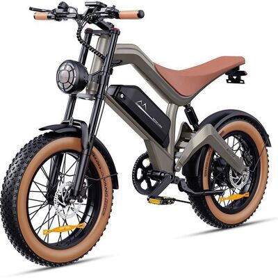 DYU Vélo électrique M20 - 20 *40 Gros Pneus - Moteur 1500W - Batterie 48V 18.2Ah 55KM/h - Autonomie 115km - Shimano 7 vitesses - NFC Gris - Publicité DYU Vélo électrique M20 - 20 *40 Gros Pneus - Moteur 1500W - Batterie 48V 18.2Ah 55KM/h - Autonomie 115km - Shimano 7 vitesses - NFC Gris - Publicité