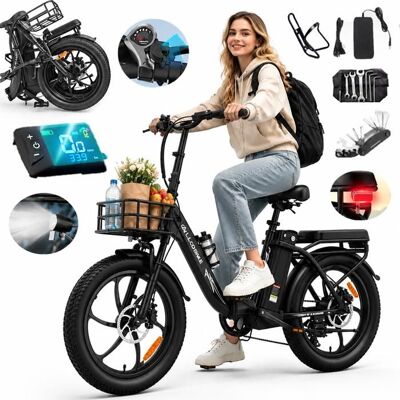 Vélo électrique 20 -ALLGOBIKE AC20 - Autonomie 160km - Batterie Amovible 48V20Ah - Moteur 250W - 7 vitesses - VTC Fat bikeNoir Noir - Publicité Vélo électrique 20 -ALLGOBIKE AC20 - Autonomie 160km - Batterie Amovible 48V20Ah - Moteur 250W - 7 vitesses - VTC Fat bikeNoir Noir - Publicité