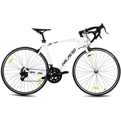 HILAND Vélo de route/vélo de ville -Cadre en alliage daluminium 700c -Vélo de route urbain - 14 vitesses - taille M Unisexe - Blanc Blanc - Publicité HILAND Vélo de route/vélo de ville -Cadre en alliage daluminium 700c -Vélo de route urbain - 14 vitesses - taille M Unisexe - Blanc Blanc - Publicité