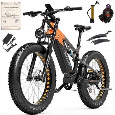Vélo Électrique LANKELEISI RV800 Plus Ebike 26”7 Vitesses VAE Ville 48V 150km Moteur Moyeu Arrière Freins Hydrauliques Adulte orange Orange - Publicité Vélo Électrique LANKELEISI RV800 Plus Ebike 26”7 Vitesses VAE Ville 48V 150km Moteur Moyeu Arrière Freins Hydrauliques Adulte orange Orange - Publicité