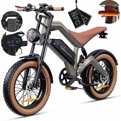 DYU Vélo électrique M20 - 20*40 Gros Pneus - Moteur 1000W -Batterie 48V 18.2Ah 55KM/h- Autonomie 100km -Shimano 7 vitesses -NFC 01 Gris - Publicité DYU Vélo électrique M20 - 20*40 Gros Pneus - Moteur 1000W -Batterie 48V 18.2Ah 55KM/h- Autonomie 100km -Shimano 7 vitesses -NFC 01 Gris - Publicité