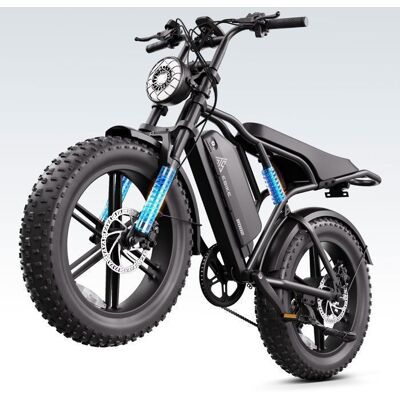 Vélo Électrique Tout Terrain 20 Fatbike 1500W Peak – Batterie 48V15Ah – Autonomie 100 km – Tout Suspendu TST Noir Noir - Publicité Vélo Électrique Tout Terrain 20 Fatbike 1500W Peak – Batterie 48V15Ah – Autonomie 100 km – Tout Suspendu TST Noir Noir - Publicité