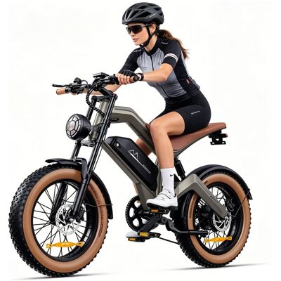 DYU Vélo électrique M20 - 20*40 Gros Pneus - Moteur 1000W -Batterie 48V 18.2Ah 55KM/h- Autonomie 100km -Shimano 7 vitesses -NFC 09 Gris - Publicité DYU Vélo électrique M20 - 20*40 Gros Pneus - Moteur 1000W -Batterie 48V 18.2Ah 55KM/h- Autonomie 100km -Shimano 7 vitesses -NFC 09 Gris - Publicité