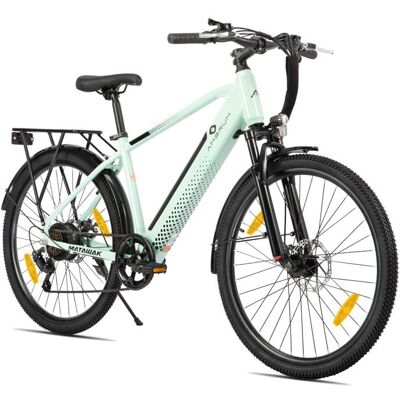 Vélo électrique HILAND - 26- Moteur 250 W batterie intégrée freins à disque - Unisexe 7 vitesses - Autonomie 64 km - Vert Vert - Publicité Vélo électrique HILAND - 26- Moteur 250 W batterie intégrée freins à disque - Unisexe 7 vitesses - Autonomie 64 km - Vert Vert - Publicité