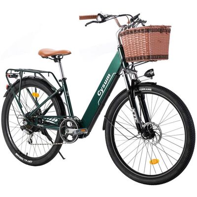 Vélo électrique Cysum Cityrun 26 po pour trajets urbains Vert Vert - Publicité Vélo électrique Cysum Cityrun 26 po pour trajets urbains Vert Vert - Publicité