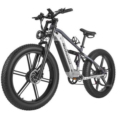 Vélo électrique Nathaniel SYR09 pour adulte Moteur 2 × 1000 W Batterie 48 V 20 Ah Pneus tout-terrain 26 × 40 pouces Gris - Publicité Vélo électrique Nathaniel SYR09 pour adulte Moteur 2 × 1000 W Batterie 48 V 20 Ah Pneus tout-terrain 26 × 40 pouces Gris - Publicité