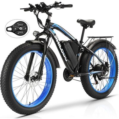 Vélo Électrique Tout Terrain PHILODO H7PRO 1000W 48V17.5Ah Frein Disque Hydraulique Pneus 26×4.0 Adultes Bleu Bleu - Publicité Vélo Électrique Tout Terrain PHILODO H7PRO 1000W 48V17.5Ah Frein Disque Hydraulique Pneus 26×4.0 Adultes Bleu Bleu - Publicité