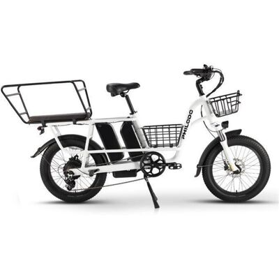 Velo electrique PHILODO Traveller 750W 48V35AH double batterie pneus larges 20x3 pouces suspension LCD Blanc - Publicité Velo electrique PHILODO Traveller 750W 48V35AH double batterie pneus larges 20x3 pouces suspension LCD Blanc - Publicité