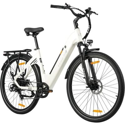 TTGO Vélo Électrique de Ville 28 250W Grande Autonomie Jusquà 120km36V 18Ah 7 Vitesses Homme/Femme Blanc - Publicité TTGO Vélo Électrique de Ville 28 250W Grande Autonomie Jusquà 120km36V 18Ah 7 Vitesses Homme/Femme Blanc - Publicité