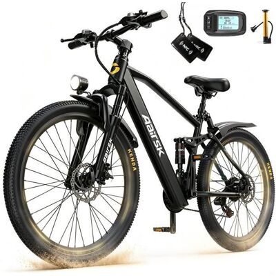 Vélo Électrique 26 AAIRSK GT 900- 250W Batterie 13Ah 36V Autonomie 30-50 km Freins à disque Shimano 21 vitesses Amortissement Noir - Publicité Vélo Électrique 26 AAIRSK GT 900- 250W Batterie 13Ah 36V Autonomie 30-50 km Freins à disque Shimano 21 vitesses Amortissement Noir - Publicité