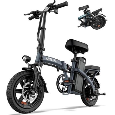 URLIFE F1L 14 Vélo Électrique pliant 48V 7.5Ah Batterie au Lithium Amovible avec Pédalage Assistance Moteur 250W Mini E-bike Gris Vert - Publicité URLIFE F1L 14 Vélo Électrique pliant 48V 7.5Ah Batterie au Lithium Amovible avec Pédalage Assistance Moteur 250W Mini E-bike Gris Vert - Publicité