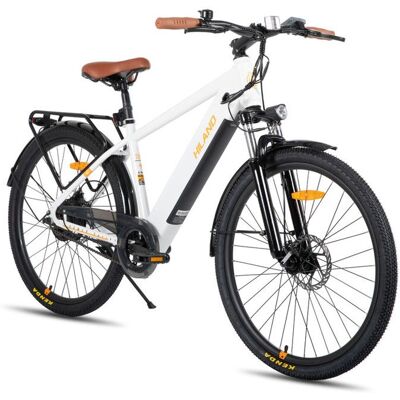 HILAND VTT électrique - Roues de 26 pouces - 250 W 36 V 78 Ah -Même style pour hommes et femmes - Freins à double disque - Blanc Blanc - Publicité HILAND VTT électrique - Roues de 26 pouces - 250 W 36 V 78 Ah -Même style pour hommes et femmes - Freins à double disque - Blanc Blanc - Publicité