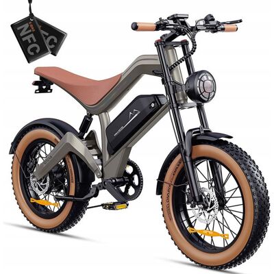 DYU Vélo électrique M20 - 20*40 Gros Pneus - Moteur 1000W -Batterie 48V 18.2Ah 55KM/h- Autonomie 100km -Shimano 7 vitesses -NFC k Gris - Publicité DYU Vélo électrique M20 - 20*40 Gros Pneus - Moteur 1000W -Batterie 48V 18.2Ah 55KM/h- Autonomie 100km -Shimano 7 vitesses -NFC k Gris - Publicité