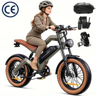 DYU Vélo électrique M20 - 20*40 Gros Pneus - Moteur 1000W -Batterie 48V 18.2Ah 55KM/h- Autonomie 100km -Shimano 7 vitesses -NFCg Gris - Publicité DYU Vélo électrique M20 - 20*40 Gros Pneus - Moteur 1000W -Batterie 48V 18.2Ah 55KM/h- Autonomie 100km -Shimano 7 vitesses -NFCg Gris - Publicité