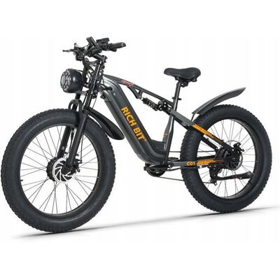 Vélo Électrique Tout-Terrain RICH BIT C01 Double Moteur 3000W Pic Batterie Amovible 48V20Ah Shimano 7 Vitesses 63km/h - Publicité Vélo Électrique Tout-Terrain RICH BIT C01 Double Moteur 3000W Pic Batterie Amovible 48V20Ah Shimano 7 Vitesses 63km/h - Publicité