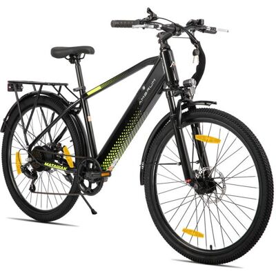 Vélo électrique Hiland - 26 pouces -Moteur 250 W batterie 36 V 104 Ah modèle unisexe 7 vitesses équipé de freins à disqueJaune Noir - Publicité Vélo électrique Hiland - 26 pouces -Moteur 250 W batterie 36 V 104 Ah modèle unisexe 7 vitesses équipé de freins à disqueJaune Noir - Publicité