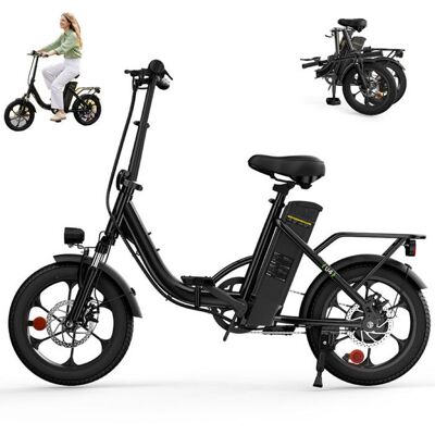 AGILERIDE Vélo Électrique Pliable 16-Moteur 250W-Batterie 36V 10.4Ah-3 Vitesses-Charge 120 kg-Autonomie 56 km-Angle descalade 15%-Noir Noir - Publicité AGILERIDE Vélo Électrique Pliable 16-Moteur 250W-Batterie 36V 10.4Ah-3 Vitesses-Charge 120 kg-Autonomie 56 km-Angle descalade 15%-Noir Noir - Publicité