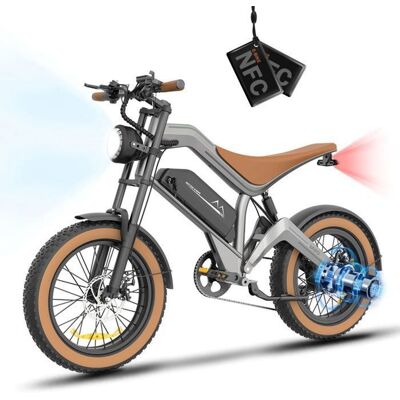 Vélo électrique - LIZIFLY M20-Moteur haute puissance 1500W - Batterie 873.6wh- 45km/h ,Autonomie 160 km20*4.0 Fatbike,7 vitesses Gris - Publicité Vélo électrique - LIZIFLY M20-Moteur haute puissance 1500W - Batterie 873.6wh- 45km/h ,Autonomie 160 km20*4.0 Fatbike,7 vitesses Gris - Publicité