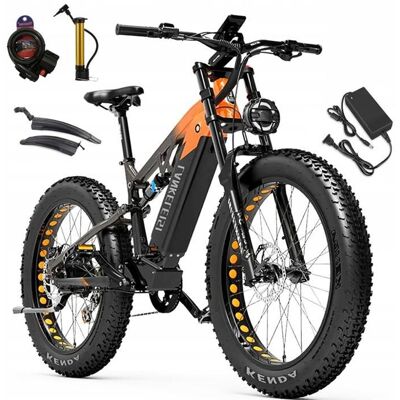 Vélo électrique - LANKELEISI RV800- Autonomie 150km - Bafang Moteur 750W - SUMSUNG batterie 48V 20Ah - Vitesse 52 km/h VTT-orange Orange - Publicité Vélo électrique - LANKELEISI RV800- Autonomie 150km - Bafang Moteur 750W - SUMSUNG batterie 48V 20Ah - Vitesse 52 km/h VTT-orange Orange - Publicité