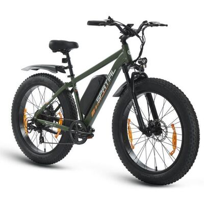 SPATIAL Vélo électrique 26*4 Vert-Moteur 1000W- Batterie 48V13Ah- Shimano 7 Vitesses - VTT Ville E-Bike - Autonomie 110 km Vert - Publicité SPATIAL Vélo électrique 26*4 Vert-Moteur 1000W- Batterie 48V13Ah- Shimano 7 Vitesses - VTT Ville E-Bike - Autonomie 110 km Vert - Publicité