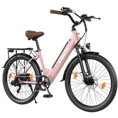 Vélo Électrique ESKUTE C100 Plus - Moteur 250 W - Batterie 36 V 13 Ah - Pneus 26 Pouces - Vitesse Maximale 25 km/h - Autonomie Rose - Publicité Vélo Électrique ESKUTE C100 Plus - Moteur 250 W - Batterie 36 V 13 Ah - Pneus 26 Pouces - Vitesse Maximale 25 km/h - Autonomie Rose - Publicité