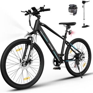 HITWAY Vélo Électrique 26 VAE-Batterie 36V/12Ah-Moteur 250W - Shimano 7 Vitesses - VTT Vélo Électrique de Montagne - E-BIKE Noir Noir - Publicité HITWAY Vélo Électrique 26 VAE-Batterie 36V/12Ah-Moteur 250W - Shimano 7 Vitesses - VTT Vélo Électrique de Montagne - E-BIKE Noir Noir - Publicité