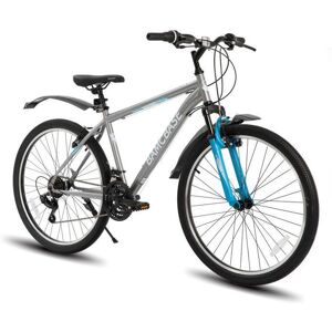 HILAND 26 pouces VTT21 vitesses pour hommes et femmes cadre en acier haute résistance freins en V vélo hardtail adulteGris Gris - Publicité HILAND 26 pouces VTT21 vitesses pour hommes et femmes cadre en acier haute résistance freins en V vélo hardtail adulteGris Gris - Publicité
