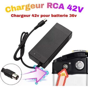 Chargeur de batterie de vélo électrique - Marque - Modèle - 42V pour batterie 36V - Branchement RCA - Noir Noir - Publicité Chargeur de batterie de vélo électrique - Marque - Modèle - 42V pour batterie 36V - Branchement RCA - Noir Noir - Publicité