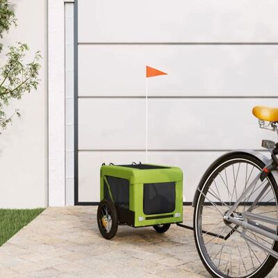VIDAXL CLARENCE® Remorque de vélo/Chariot de transport - pour animaux de compagnie - vert et noir LL185 Vert - Publicité VIDAXL CLARENCE® Remorque de vélo/Chariot de transport - pour animaux de compagnie - vert et noir LL185 Vert - Publicité