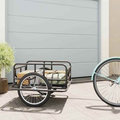 VIDAXL Noir Remorque de vélo 130x73x485 cm acier noir - Remorques de vélo H12175 Gris - Publicité VIDAXL Noir Remorque de vélo 130x73x485 cm acier noir - Remorques de vélo H12175 Gris - Publicité