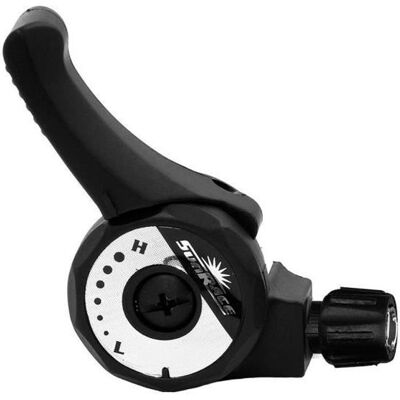 Manette dérailleur vélo - SUNRACE - Gauche - 3 vitesses - Noir Noir - Publicité Manette dérailleur vélo - SUNRACE - Gauche - 3 vitesses - Noir Noir - Publicité