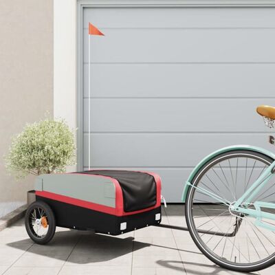 Remorque pour vélo vidaXL - Fer robuste - 30kg - Rouge - Publicité Remorque pour vélo vidaXL - Fer robuste - 30kg - Rouge - Publicité
