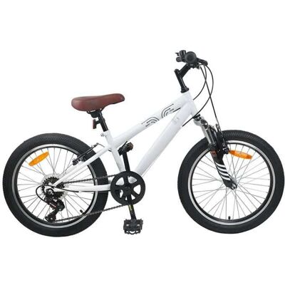 Vélo de Montagne 20 Pouces 6-Vitesse pour 5-8 ans - vidaXL - acier - blanc - 138 x 53 x 84 cm 3672606 Blanc - Publicité Vélo de Montagne 20 Pouces 6-Vitesse pour 5-8 ans - vidaXL - acier - blanc - 138 x 53 x 84 cm 3672606 Blanc - Publicité
