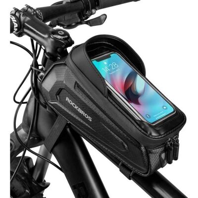 ROCKBROS Sacoche de Cadre vélo - Support de Téléphone Vélo - Smartphone sous 68 Pouces - Imperméable Écran Tactile Noir - Publicité ROCKBROS Sacoche de Cadre vélo - Support de Téléphone Vélo - Smartphone sous 68 Pouces - Imperméable Écran Tactile Noir - Publicité