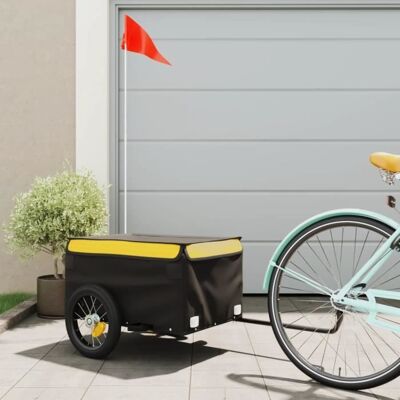 vidaXL Remorque pour vélo noir et jaune 30 kg fer 94078 - Publicité vidaXL Remorque pour vélo noir et jaune 30 kg fer 94078 - Publicité