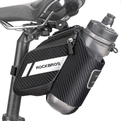 Sacoche de Selle de Vélo ROCKBROS avec Porte-Bouteille - Noir Noir - Publicité Sacoche de Selle de Vélo ROCKBROS avec Porte-Bouteille - Noir Noir - Publicité