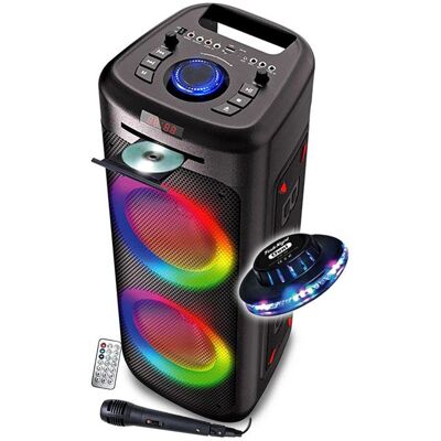 Enceinte DJ 1000W Lumineuse Lecteur CD Inovalley MS06-CD-XXL - Bluetooth 5.0 USB - Karaoké RADIO FM LIGHT OVNI Soirée Fête Blanc - Publicité Enceinte DJ 1000W Lumineuse Lecteur CD Inovalley MS06-CD-XXL - Bluetooth 5.0 USB - Karaoké RADIO FM LIGHT OVNI Soirée Fête Blanc - Publicité